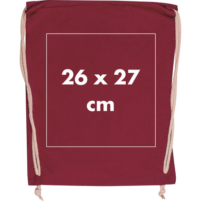 Baumwollgymbag Carlsbad,burgund, A-Nr.: 002602 - 03
