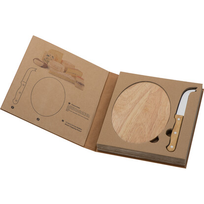 Käseset mit Holzbrettchen Gouda,beige, A-Nr.: 019113 - 02