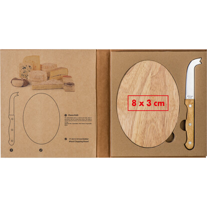 Käseset mit Holzbrettchen Gouda,beige, A-Nr.: 019113 - 04
