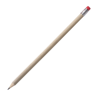 Bleistift mit Radiergummi Hickory,braun, A-Nr.: 039301 - 01