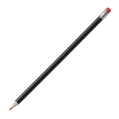 Bleistift mit Radiergummi Hickory,schwarz, A-Nr.: 039303 - 01