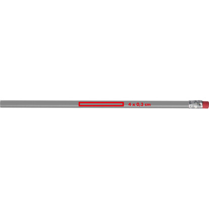 Bleistift mit Radiergummi Hickory,grau, A-Nr.: 039307 - 02