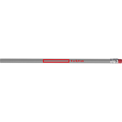 Bleistift mit Radiergummi Hickory,grau, A-Nr.: 039307 - 03