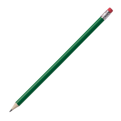 Bleistift mit Radiergummi Hickory,grün, A-Nr.: 039309 - 01
