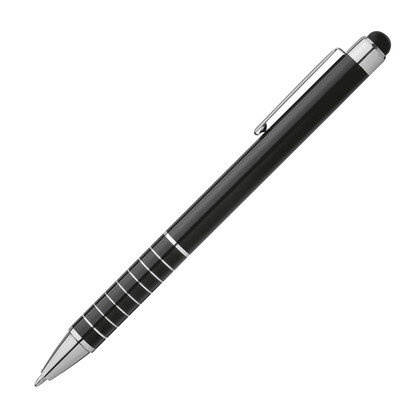 Metall Kugelschreiber mit Touch-Pen Luebo,schwarz, A-Nr.: 041803 - 02