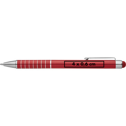 Metall Kugelschreiber mit Touch-Pen Luebo,rot, A-Nr.: 041805 - 04