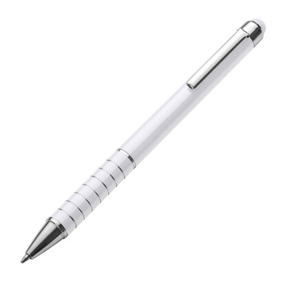 Metall Kugelschreiber mit Touch-Pen Luebo,weiss, A-Nr.: 041806 - 01
