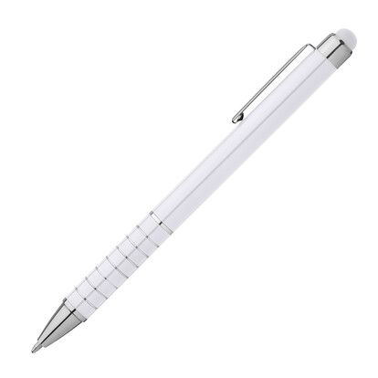 Metall Kugelschreiber mit Touch-Pen Luebo,weiss, A-Nr.: 041806 - 02