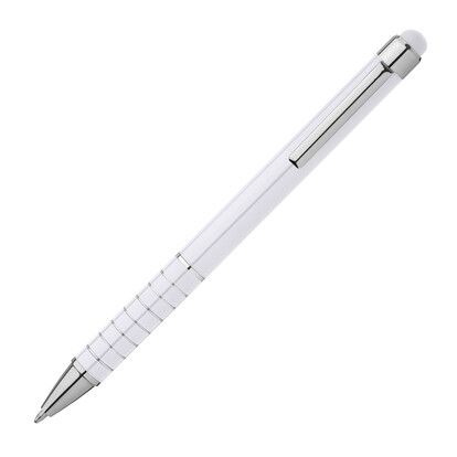 Metall Kugelschreiber mit Touch-Pen Luebo,weiss, A-Nr.: 041806 - 03