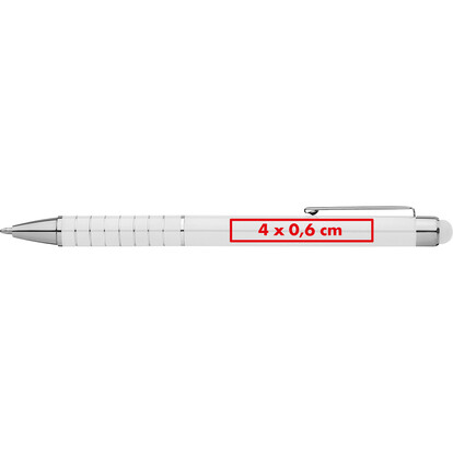 Metall Kugelschreiber mit Touch-Pen Luebo,weiss, A-Nr.: 041806 - 04