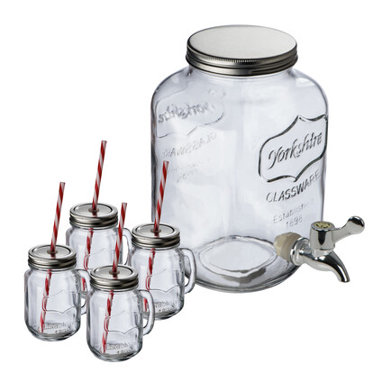 Set Getränkespender &amp; 4 Gläser Braga,transparent, A-Nr.: 044366 - 01