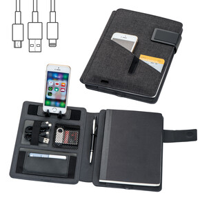 Powerbank Mappe Leno,schwarz, A-Nr.: 048603 - 01 Powerbank Mappe Leno,schwarz, A-Nr.: 048603 - 01