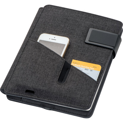 Powerbank Mappe Leno,schwarz, A-Nr.: 048603 - 02
