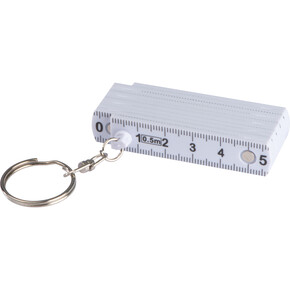 Schlüsselanhänger Halbmeter,weiss, A-Nr.: 135506 - 01 Schlüsselanhänger Halbmeter,weiss, A-Nr.: 135506 - 01