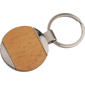 Metall-Holz-Schlüsselanhänger Langhaus,braun, A-Nr.: 139701 - 01 Metall-Holz-Schlüsselanhänger Langhaus,braun, A-Nr.: 139701 - 01