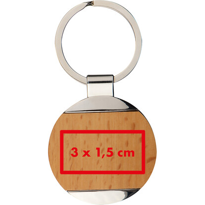 Metall-Holz-Schlüsselanhänger Langhaus,braun, A-Nr.: 139701 - 04