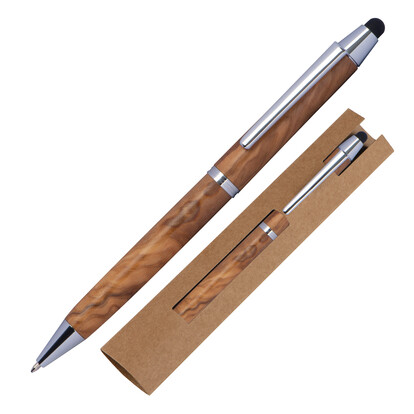 Holz Kugelschreiber mit Touchfunktion Erfurt,beige, A-Nr.: 149713 - 01