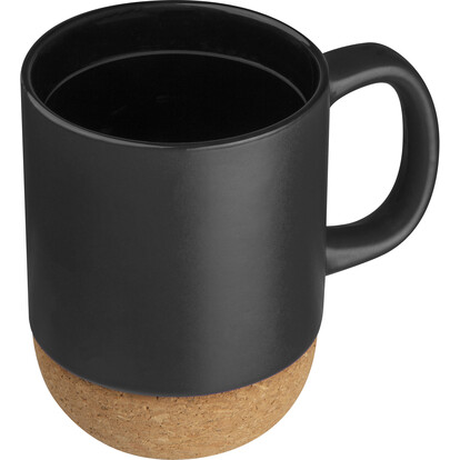 Keramiktasse mit Korkbasis Gistel,schwarz, A-Nr.: 241803 - 01