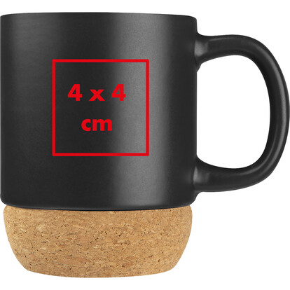 Keramiktasse mit Korkbasis Gistel,schwarz, A-Nr.: 241803 - 04