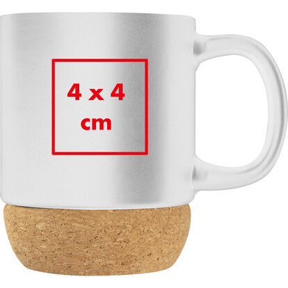 Keramiktasse mit Korkbasis Gistel,weiss, A-Nr.: 241806 - 04