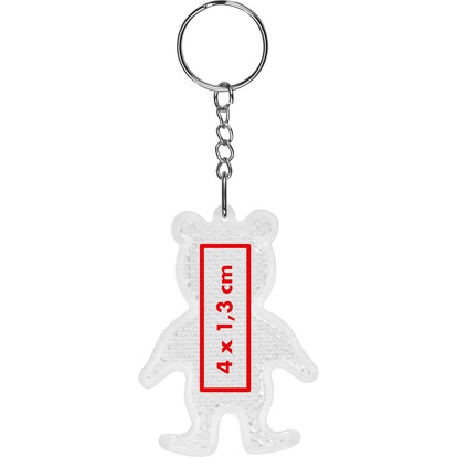Reflektierender Schlüsselanhänger Bear, weiss, A-Nr.: 244906 - 03