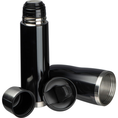 Set aus Isolierflasche und -becher Split,schwarz, A-Nr.: 269603 - 02