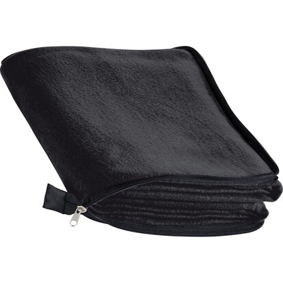 2in1 XL-Fleece-Decke/Kissen Radcliff,schwarz, A-Nr.: 277503 - 03