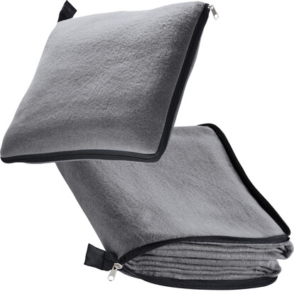 2in1 XL-Fleece-Decke/Kissen Radcliff,grau, A-Nr.: 277507 - 01