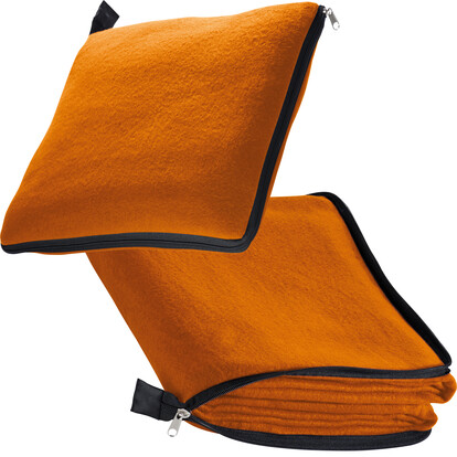 2in1 XL-Fleece-Decke/Kissen Radcliff,orange, A-Nr.: 277510 - 01