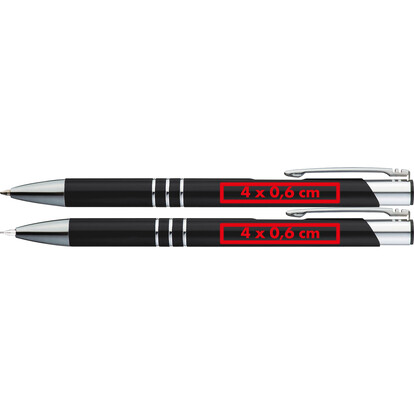 Metall Schreibset Claremont,schwarz, A-Nr.: 333003 - 04
