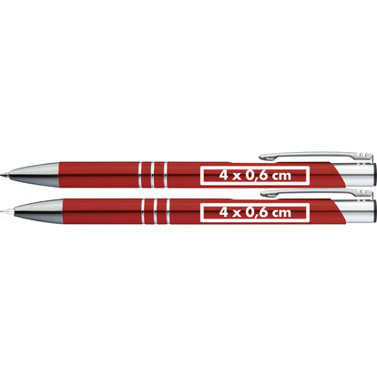 Metall Schreibset Claremont,rot, A-Nr.: 333005 - 04
