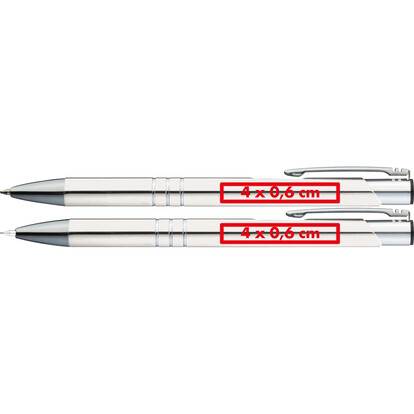Metall Schreibset Claremont,weiss, A-Nr.: 333006 - 04