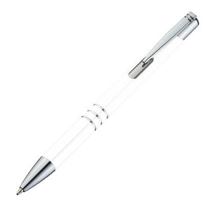 Metall Kugelschreiber Ascot,weiss, A-Nr.: 333906 - 01