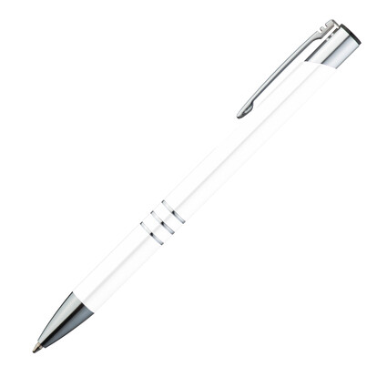 Metall Kugelschreiber Ascot,weiss, A-Nr.: 333906 - 02