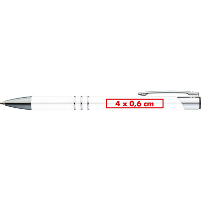 Metall Kugelschreiber Ascot,weiss, A-Nr.: 333906 - 04