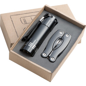 Set Taschenlampe & Multitool Oakland,schwarz, A-Nr.: 341403 - 01 Set Taschenlampe & Multitool Oakland,schwarz, A-Nr.: 341403 - 01