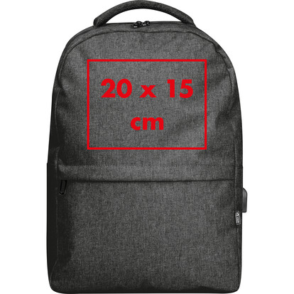RPET Rucksack Rimini,schwarz, A-Nr.: 366003 - 04