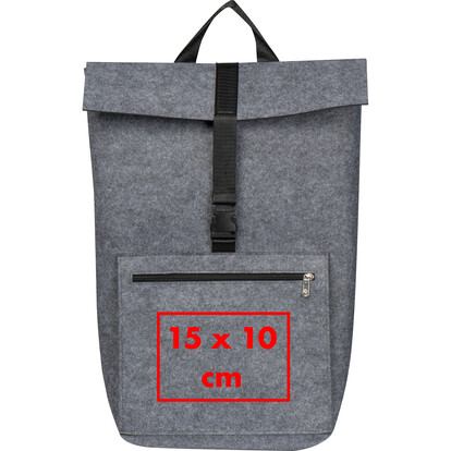 RPET Filzrucksack Birmingham,grau, A-Nr.: 372107 - 04