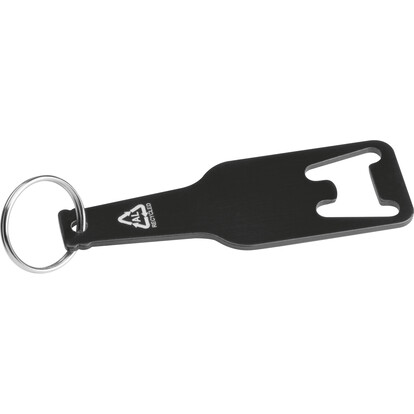 Flaschenöffner aus recyceltem Aluminim Malmö,schwarz, A-Nr.: 376403 - 01