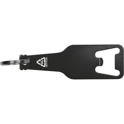 Flaschenöffner aus recyceltem Aluminim Malmö,schwarz, A-Nr.: 376403 - 02