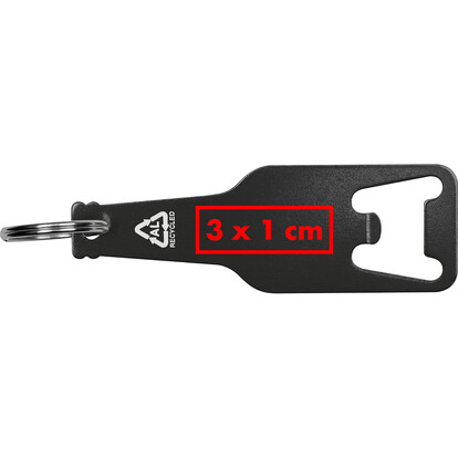 Flaschenöffner aus recyceltem Aluminim Malmö,schwarz, A-Nr.: 376403 - 04
