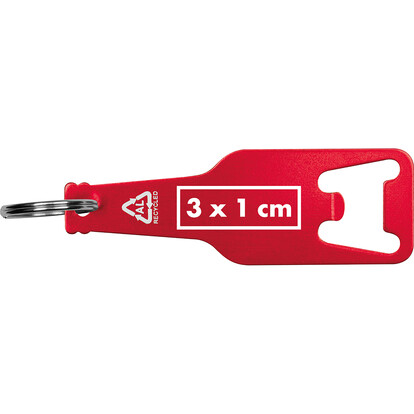 Flaschenöffner aus recyceltem Aluminim Malmö,rot, A-Nr.: 376405 - 04