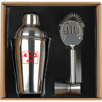 Metall Cocktailset, 3-tlg. Messina,grau, A-Nr.: 402107 - 03