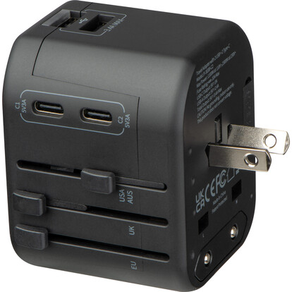 Reiseadapter Maracena,schwarz, A-Nr.: 432903 - 03