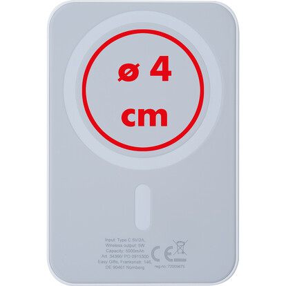 Wireless Powerbank 5.000 mAh Wels,weiss, A-Nr.: 436606 - 04