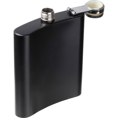 Edelstahl Flachmann Sheffield,schwarz, A-Nr.: 481103 - 02