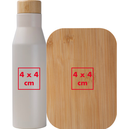Set Lunchbox mit Edelstahlflasche Toronto,beige, A-Nr.: 485213 - 04