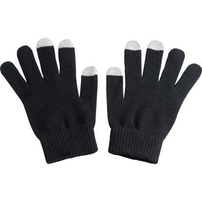 Handschuhe aus Acryl Cary,schwarz, A-Nr.: 876503 - 02