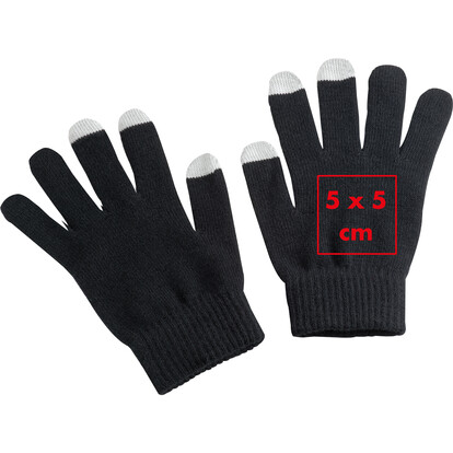 Handschuhe aus Acryl Cary,schwarz, A-Nr.: 876503 - 03