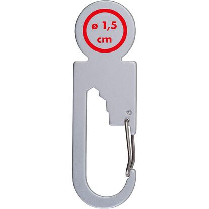 Multitool mit Einkaufswaagenchip aus Metall Gibraltar, grau, A-Nr.: 535707 - 04 Multitool mit Einkaufswaagenchip aus Metall Gibraltar, grau, A-Nr.: 535707 - 04